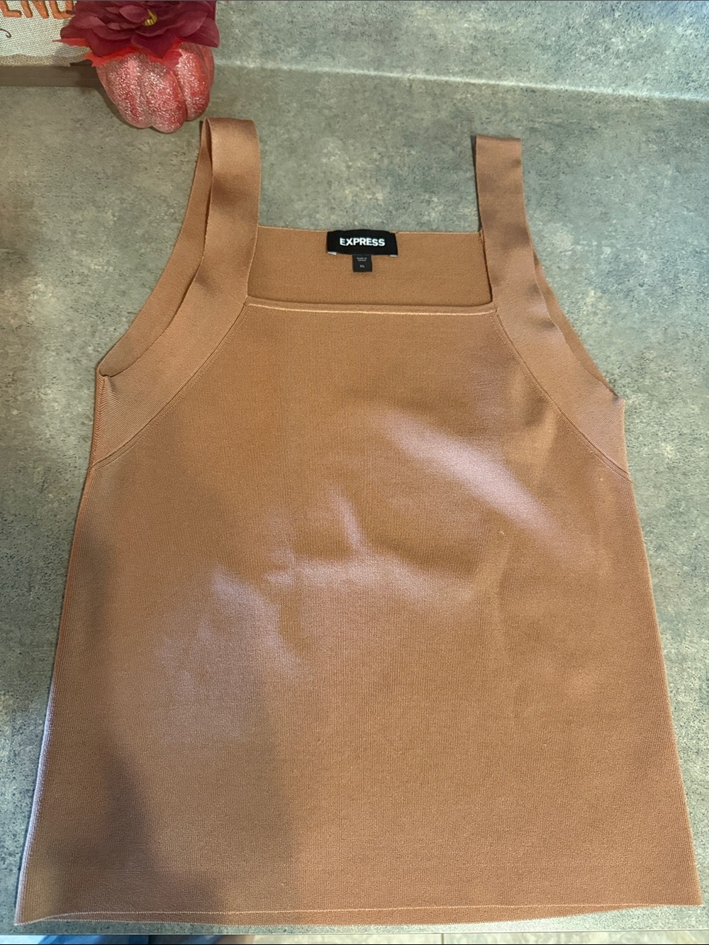 Express Tan Square-Neck Camisole Tank